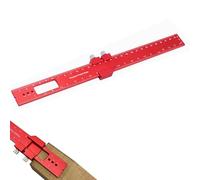 300mm/16 Inch Precision Pocket Rule, Aluminum Woodworking Ruler for Engineers and Machinists, Red Anodised Hard Scale Marking Measuring Ruler, 1Pcs.