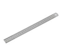 300mm Steel Ruler - Metric & Imperial Markings - Hanging Hole - 12 Inch Rule