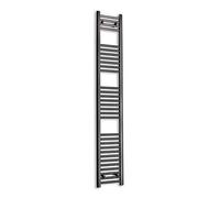 300mm Wide Black Heated Towel Rail Radiator Flat Ladder for Stylish Bathroom (1800mm High)