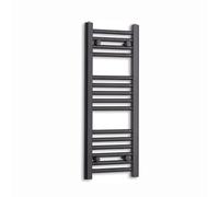 300mm Wide Black Heated Towel Rail Radiator Flat Ladder for Stylish Bathroom (800mm High)