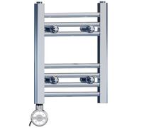 300mm Wide Chrome Electric Bathroom Heated Towel Rail Thermostatic Warmer Radiator Precise Control (300 x 400 mm (BTU: 338))