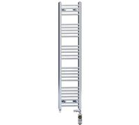 300mm Wide Chrome Electric Dual Fuel Bathroom Towel Rail Radiator Heater With AF Thermostatic Electric Dual Fuel Element UK (300 x 1400 mm)