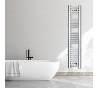 300mm Wide Chrome Heated Towel Rail Straight Flat Bathroom Warmer Radiator Rack Central Heating Turkish Zone (300mm Wide x 1400mm Height)