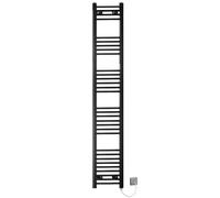 300mm Wide Flat Black Electric Pre-Filled Heated Towel Rail Radiator For Bathroom Designer UK (300 * 1700mm Electric Black)