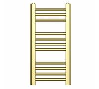 300mm Wide Shiny Gold Heated Bathroom Towel Rail Radiator For Central Heating UK (300 x 600 mm (h))