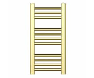 300mm Wide Shiny Gold Heated Bathroom Towel Rail Radiator For Central Heating UK (300 x 600 mm (h))