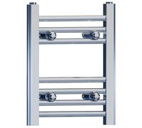 300mm Wide Straight Chrome Bathroom Towel Rail Radiator For Central Heating Designer UK (300 x 400mm)