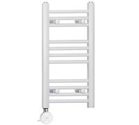 300mm Wide White Electric Bathroom Heated Towel Rail Thermostatic Warmer Radiator Precise Control (300 x 600 mm (BTU: 758))