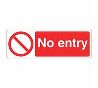 300mmx100mm No Entry Sign Rigid Plastic