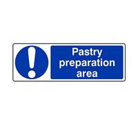 300mmx100mm Pastry Preparation Area Catering Sign Rigid Plastic
