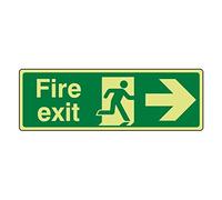 300mmx100mm Photoluminescent Fire Exit Arrow Right