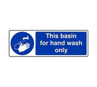 300mmx100mm This Basin For hand Wash Only Catering Sign Rigid Plastic