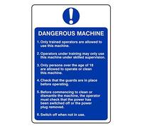 300mmx400mm Dangerous Machine Catering Information Sign Rigid Plastic