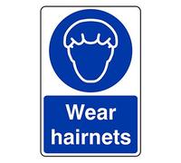 300mmx400mm Wear Hairnets Catering Sign Rigid Plastic