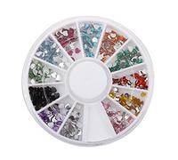 300pcs 2mm 12 Colors Heart Nail Art UV Acrylic Tips Rhinestones Wheel