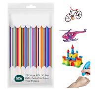 300pcs 3D Pen Filament Refills, 30 Colors 2.5mm PCL Filament for 3Doodler Start/Start+ 3D Pen, 3D Printing Filaments Refill Low Temperature Printing Material for Art Craft and DIY Projects (110pcs)