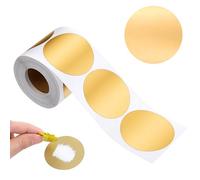 300Pcs 5CM Scratch Off Stickers, Self Adhesive DIY Labels for Lottery Tickets, Round Gold Scratch Off Stickers Roll(Gold)