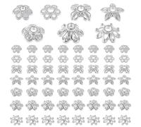 300PCS 7 Styles Metal Spacer Bead, Antique Silver Spacer Beads Daisy Flower Snowflake Loose Beads for Jewelry Making, Bracelet Necklace Craft Bead for Jewelry Findings Accessories
