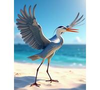 300pcs a Great Blue Heron Taking Off from a White Sand Florida Beach Jigsaw Challenging Puzzle Game for Adults Kids Decompressing Toy Holiday Party Gifts Puzzles as Home Decor