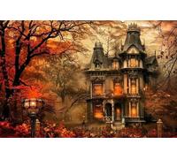 300pcs Abandoned House Halloween Puzzles for Adults, Impossible Hard Difficult Challenging Jigsaw