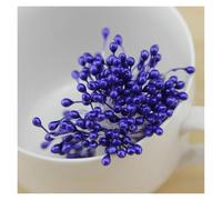 300pcs Aerificial Pearl Flower Stamen Double Head Craft Stamens For Cake Decorating, Floral DIY Projects, Handmade Jewelry, Cotton Thread Stamens Assorted Colors(Dark Purple)