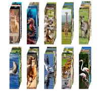 300pcs Animal Bulk Bookmarks for Kids Classroom - 60 Designs Cool Wildlife Bookmarks - Cute Book Mark Double Sided for Book Lovers Students Children Rewards Gifts
