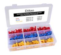 300PCS Assorted Butt Splice Crimp Connectors 10-22AWG Insulated Electrical Straight Wire Terminal Connectors for Auto Electrical Connection