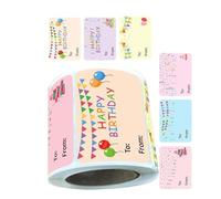 300Pcs Birthday Name Sticker 50x38mm Adhesive Labels for Gifts Wrapping, Envelope Seal & Card Decor Happy Birthday Decorations Adhesive Label
