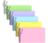 300PCS Blank Flash Cards for Revision 3x5 Cue Cards with Ring, Index Cards 127 x 76mm Coloured Revision Flashcards on Ring Unlined Study Flash Cards Unruled Notecards for Revision Office School Home