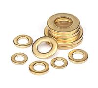 300PCS Brass Flat Washer M2-M8 Solid Gasket Shim Copper Metal Meson Pad Spacer for Screws, Bolts & Nutswashers(M4 x 9 x 0.8)