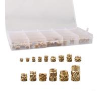 300pcs Brass Threaded Inserts M2 M2.5 for M5 M6 Hex Nuts with Knurled Design for Plastic Parts 3D Printing and PCB Assembly