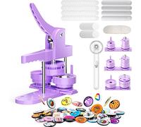 300pcs Button Pin Maker Machine Multiple Sizes 1''+1.25''+2.25'' Badge Button Press Machine W/Metal Pinback Button Refills & 3 Button Making Dies & 3pcs Circle Cutter - Pin Press Kit for DIY Button