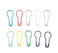 300Pcs Calabash Pins Calabash Shape Safety Pins Calabash Gourd Pins Metal Clips for Clothing Labels Crafts 10 Random Colors with Steel Wire Plating