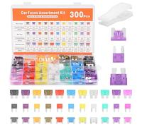 300pcs Car Fuses Kit,2A-40A Mini Blade Fuse,160 Mini,90 Standard,50 Micro Blade Fuses Assorted Set,with Puller Extraction Tool & Storage Case,for Cars,RV,Trucks,SUVs,Motorcycl,Boat automotive tools
