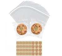 300Pcs Clear Cellophane Bags - 4x6 Inch, Self Adhesive Cookie Bags with Thank You Stickers for Sweets Cookies Gifts Jewelle