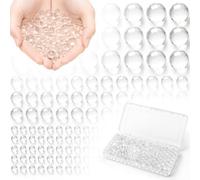 300Pcs Clear Decor Crystal Glass Beads, 3 Mixed Size Decor Glass Beads with Storage Box for Vase Filler Wedding Centerpieces Home DIY Crafts and Candle Decor