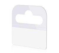300pcs Clear Sticky Hanging Tabs, Slot Hole Self Adhesive Hang Tags, Label Hooks for Sale Items Store Retail Display (1.8x1.6in)