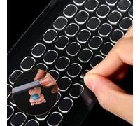 300pcs Clear Tack Putty for Figures, Removable Gel Glue Putty Adhesive Tacky Putty Double Sided Sticky Dots Stickers Wax Mounting Putty for Poster Wall Hanging Museum Crafts, 0.51x0.31"