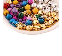 300Pcs Colored Jingle Bells,6MM Metal Jingle Sleigh Bells,DIY Craft Bells,Craft Small Bells,Sliver Jingle Bells For DIY Craft,Jewelry Making