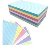 300PCS Colored Lined Index Cards, 5x3 Inch Flash Cards, Heavy Duty Revision Cards for Office, School, Learning, Note Taking, to-Do Lists, 6 Assorted Colors