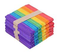 300Pcs Colorful Ice Cream Stick Craft DIY Wooden Ice Bar Stick for Home Summer Art Projects Wedding Garden Marking Library Shelf