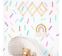 300Pcs Confetti Wall Decals, Removable Confetti Wall Stickers Sprinkle Wall Decals Peel and Stick for Kids Room Decor, Multi-Color Confettis Strips for Nursery, Bedroom, Party & Home Decor