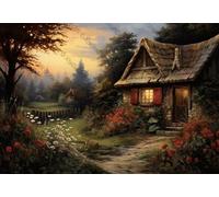 300pcs Cottage in A Country Setting with A Pathway Leading to It Brain Stimulator Jigsaw Puzzle Adult Challenge Modern Home Decor & Unique Gift for Men Women & Seniors