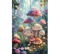 300pcs Cute Cartoon Mushroom Funny Jigsaw Perfect for Brain Puzzle Lovers Vibrant Illustrations and Quality Piece Great Gift Idea Wooden Puzzles