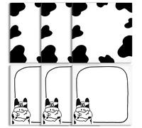 300Pcs Cute Cow Print Sticky Notes 3x3in Self-Adhesive Memo Pads Set
