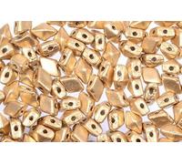 300pcs DiamonDuo 2-Hole Beads Rhombus Gemduo 4 x 6 mm, Aztec Pale Gold (1710), Bohemia Crystal Glass, Czechia 11109025