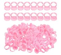 300Pcs Disposable Glue Rings, Glue Rings for Eyelash Extensions, Lash Extension Supplies, Plastic Lash Cups(Pink)