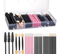 300pcs Disposable Makeup Tool Kit,Brow brush/Mascara brush/Lip Applicators/Eyeshadow applicators/Eye liner brush,JASSINS Makeup Disposable Accessories With Organizer Box
