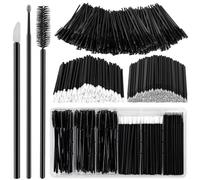 300PCS Disposable Mascara Wands & Lip Brushes Set - 100 Eyelash Brushes + 100 Lip Brushes + 100 Micro Applicators - Makeup Tool Kit with Organizer Box for Eyelash Extensions Lip Gloss, Nail Art