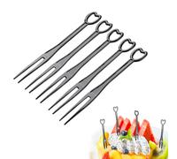 300pcs Disposable Plastic Fruit Forks, Plastic Utensils Heavy Duty, Disposable Forks Plastic Utensils for Parties Picnics (Black)